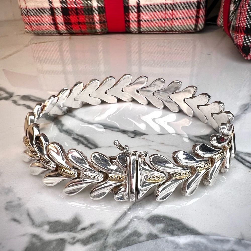 SOLD Stunning Vintage Italian Heavy 925 Sterling Silver Bracelet